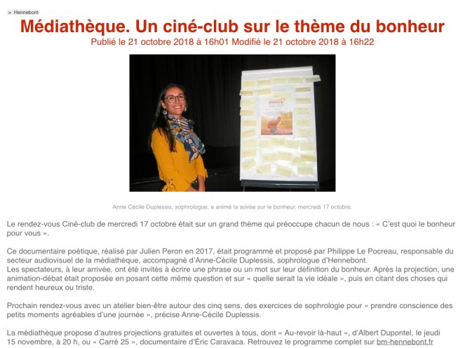 ARTICLE TELEGRAMME bonheur 2.001